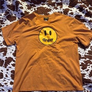 DREW Vibrant Orange Tee with Iconic Emblem